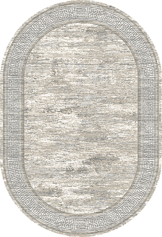 Российский овальный серый ковер лакшери 27710